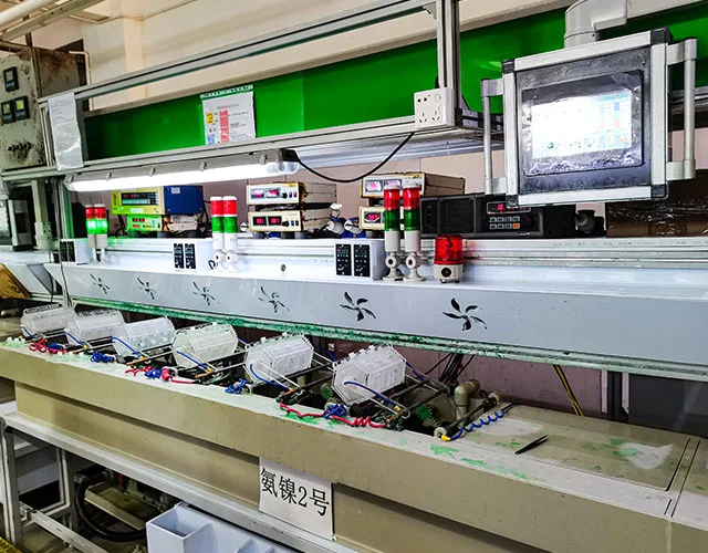 Rtench pogo pin connector electroplating workshop