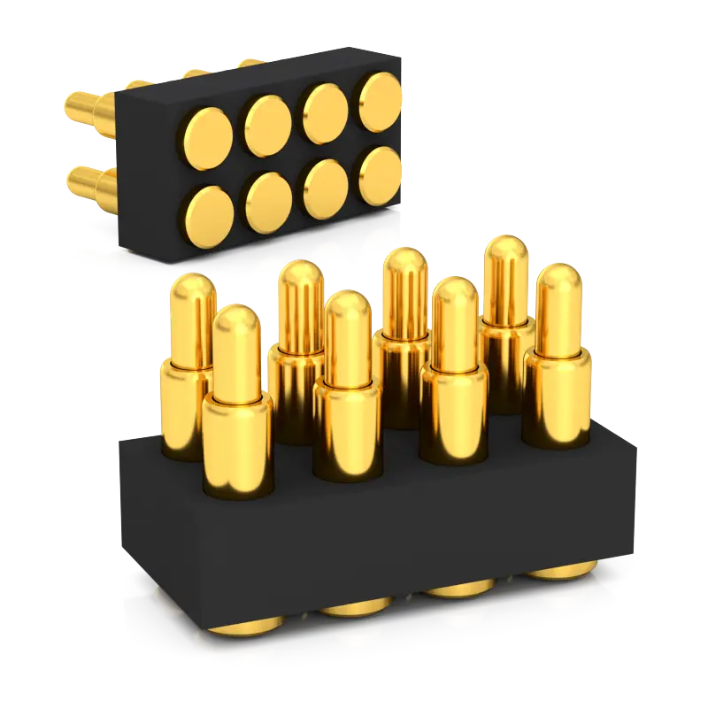 vertical smd pogo pin connector 8pin